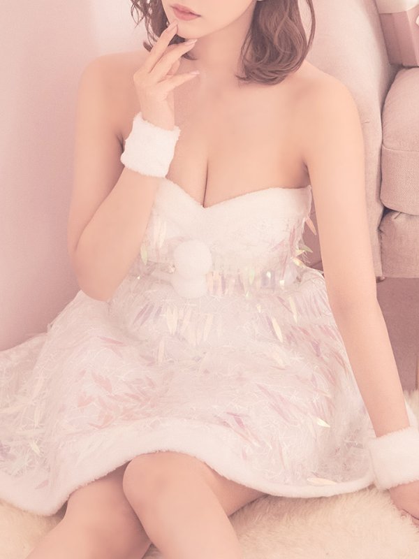 画像5: 【サンタセール！】【sugar nine サンタコス 5点セット】【XS〜Lサイズ/1カラー】オーロラスパンコールベアトップフレアサンタコスプレ(5578SB)[YMT]