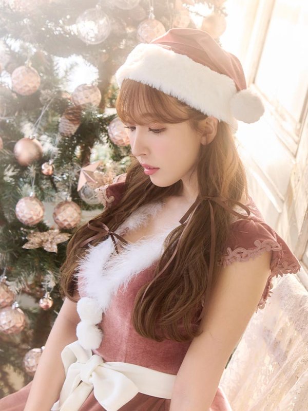 画像11: 【sugar nine サンタコス 5点セット】【S-XLサイズ/2カラー】フレアスリーブ刺繍レースフレアサンタ[OF03]