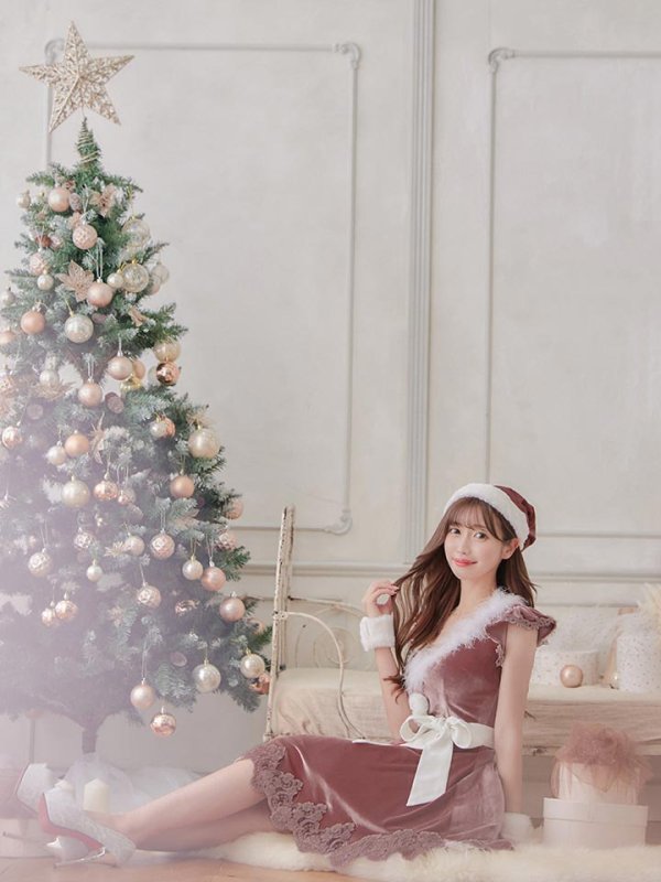 画像7: 【sugar nine サンタコス 5点セット】【S-XLサイズ/2カラー】フレアスリーブ刺繍レースフレアサンタ[OF03]