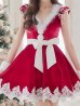 画像12: 【sugar nine サンタコス 5点セット】【S-XLサイズ/2カラー】フレアスリーブ刺繍レースフレアサンタ[YMT]