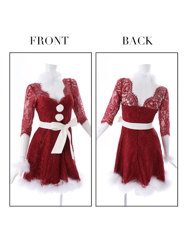 画像10: 【sugar nine サンタコス 6点セット】【S-XLサイズ/1カラー】総レースフレアサンタ[YMT]