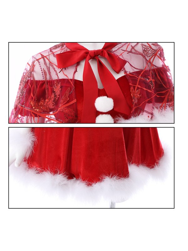 画像28: 【ノベルティ対象】【即日発送】【sugar nine サンタコス 5点セット】【S-XLサイズ/3カラー】ポンチョ付きフレアサンタコスプレ[YMT]