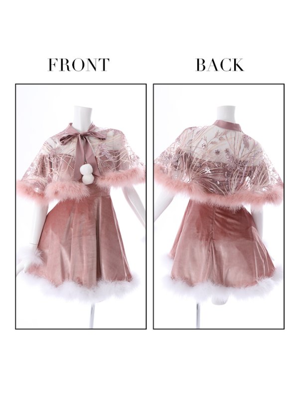 画像30: 【ノベルティ対象】【即日発送】【sugar nine サンタコス 5点セット】【S-XLサイズ/3カラー】ポンチョ付きフレアサンタコスプレ[YMT]