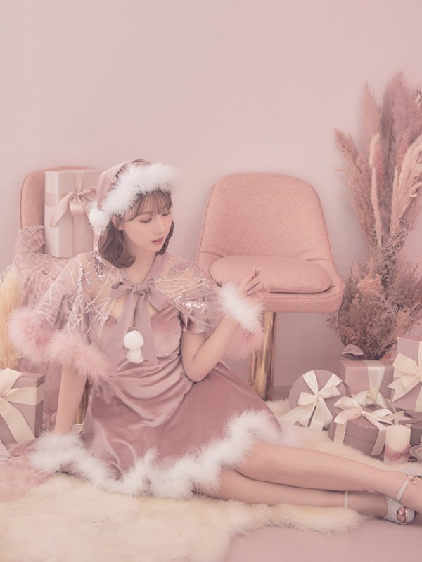 画像8: 【ノベルティ対象】【即日発送】【sugar nine サンタコス 5点セット】【S-XLサイズ/3カラー】ポンチョ付きフレアサンタコスプレ[YMT]