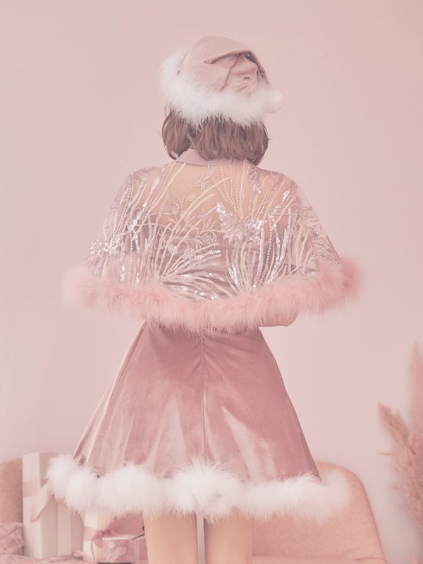 画像10: 【ノベルティ対象】【即日発送】【sugar nine サンタコス 5点セット】【S-XLサイズ/3カラー】ポンチョ付きフレアサンタコスプレ[YMT]