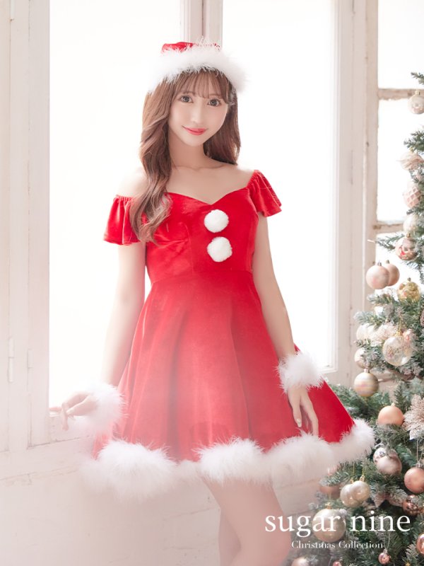 画像12: 【ノベルティ対象】【即日発送】【sugar nine サンタコス 5点セット】【S-XLサイズ/3カラー】ポンチョ付きフレアサンタコスプレ[YMT]