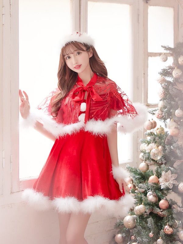 画像18: 【ノベルティ対象】【即日発送】【sugar nine サンタコス 5点セット】【S-XLサイズ/3カラー】ポンチョ付きフレアサンタコスプレ[YMT]