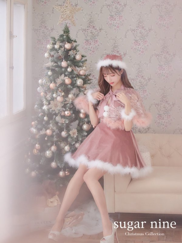 画像3: 【ノベルティ対象】【即日発送】【sugar nine サンタコス 5点セット】【S-XLサイズ/3カラー】ポンチョ付きフレアサンタコスプレ[YMT]