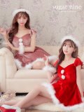【即日発送】【sugar nine サンタコス 5点セット】【S-XLサイズ/3カラー】ポンチョ付きフレアサンタコスプレ[YMT]