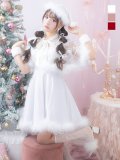 【即日発送】【サンタコス 5点セット】【S-XLサイズ/3カラー】ポンチョ付きフレアサンタコスプレ[YMT]