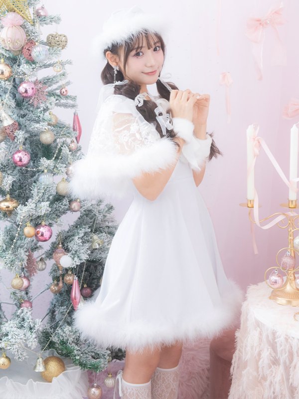 画像10: 【ノベルティ対象】【即日発送】【サンタコス 5点セット】【S-XLサイズ/3カラー】ポンチョ付きフレアサンタコスプレ[YMT]