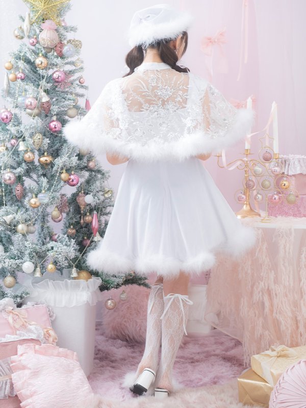 画像14: 【ノベルティ対象】【即日発送】【サンタコス 5点セット】【S-XLサイズ/3カラー】ポンチョ付きフレアサンタコスプレ[YMT]