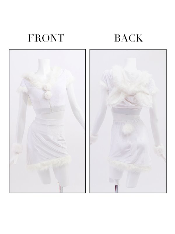 画像21: 【即日発送！】【XS-XLサイズ/3カラー】ベロアフードバニーセットアップサンタコスプレ[YMT]