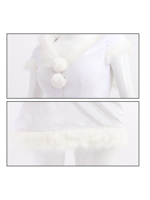 画像9: 【即日発送！】【XS-XLサイズ/3カラー】ベロアフードバニーセットアップサンタコスプレ[YMT]