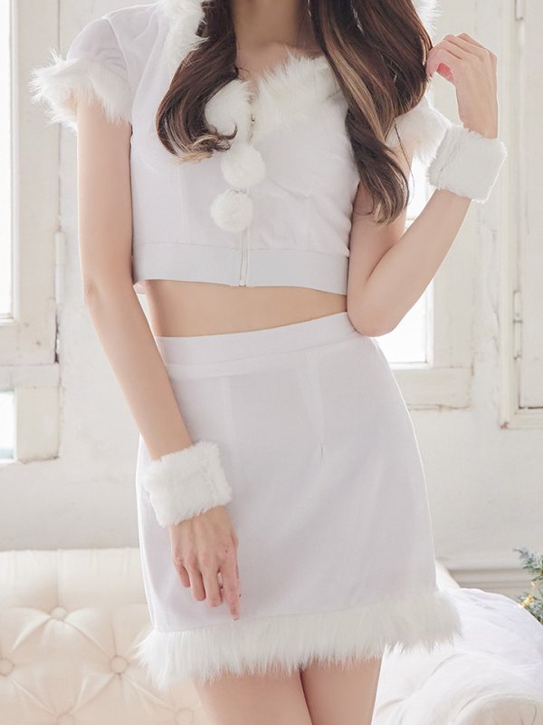 画像4: 【即日発送！】【XS-XLサイズ/3カラー】ベロアフードバニーセットアップサンタコスプレ[YMT]