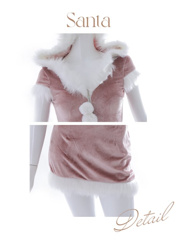 画像15: 【即日発送！】【XS-XLサイズ/3カラー】ベロアフードバニーセットアップサンタコスプレ[YMT]