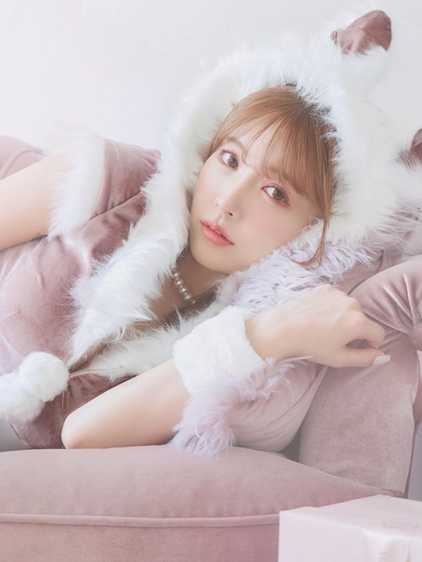 画像26: 【即日発送！】【XS-XLサイズ/3カラー】ベロアフードバニーセットアップサンタコスプレ[YMT]