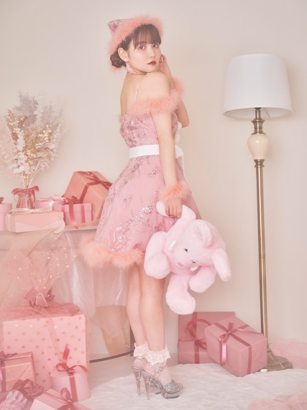 画像6: 【サンタセール！】ファーショルダー/ スパンコール刺繍フレアサンタ【sugar nine サンタコス 5点セット】【S-XLサイズ/2カラー】[YMT]