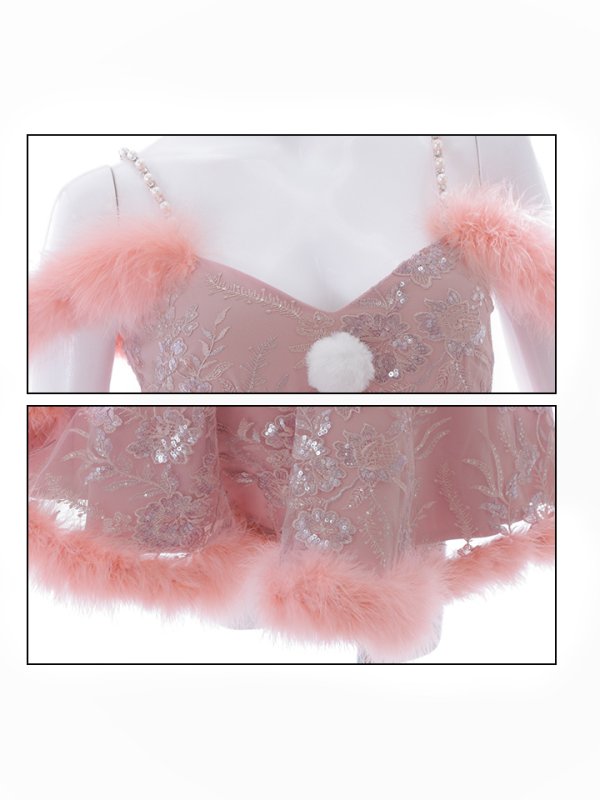 画像15: 【サンタセール！】ファーショルダー/ スパンコール刺繍フレアサンタ【sugar nine サンタコス 5点セット】【S-XLサイズ/2カラー】[YMT]