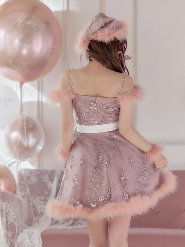 画像6: 【サンタセール！】ファーショルダー/ スパンコール刺繍フレアサンタ【sugar nine サンタコス 5点セット】【S-XLサイズ/2カラー】[YMT]