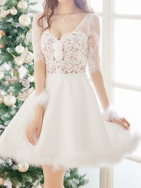 画像4: 【サンタセール！】刺繍レースフレアサンタ【sugar nine サンタコス 4点セット】【S-Lサイズ/2カラー】[YMT]