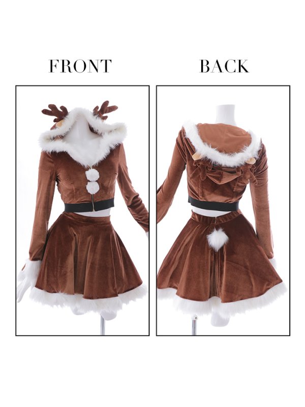 画像10: 【即日発送】フード/ トナカイ/ セットアップ/ フレアサンタ【sugar nine サンタコス 4点セット】【S-Lサイズ/1カラー】[YMT]