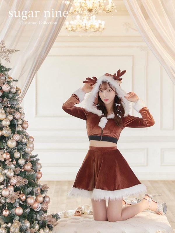 画像3: 【即日発送】フード/ トナカイ/ セットアップ/ フレアサンタ【sugar nine サンタコス 4点セット】【S-Lサイズ/1カラー】[YMT]