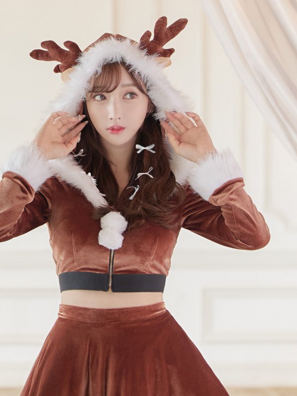 画像7: 【即日発送】フード/ トナカイ/ セットアップ/ フレアサンタ【sugar nine サンタコス 4点セット】【S-Lサイズ/1カラー】[YMT]