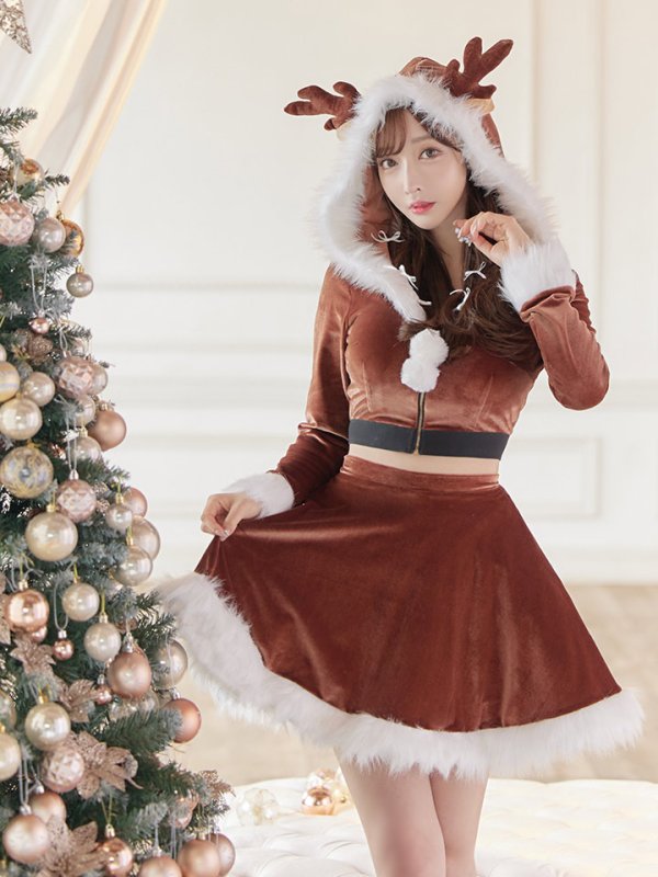 画像9: 【即日発送】フード/ トナカイ/ セットアップ/ フレアサンタ【sugar nine サンタコス 4点セット】【S-Lサイズ/1カラー】[YMT]