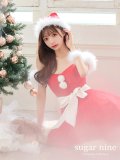 即日発送!総レース/ ファーショルダー/ ショートインロングフレアサンタ【sugar nine サンタコス 5点セット】【S-Lサイズ/2カラー】[YMT]