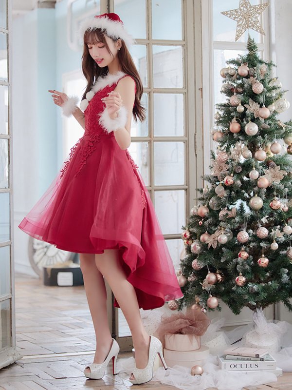 画像5: 【サンタセール！】ケミカルレースチュールドレスワンピースフレアサンタ【sugar nine サンタコス 4点セット】【S-Lサイズ/1カラー】[YMT]