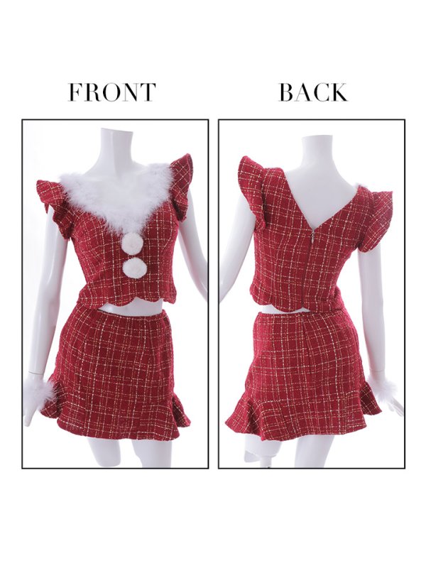 画像24: 【即日発送】ツイード/ セットアップ/ マーメイドミニドレスサンタ【sugar nine サンタコス】[YMT]