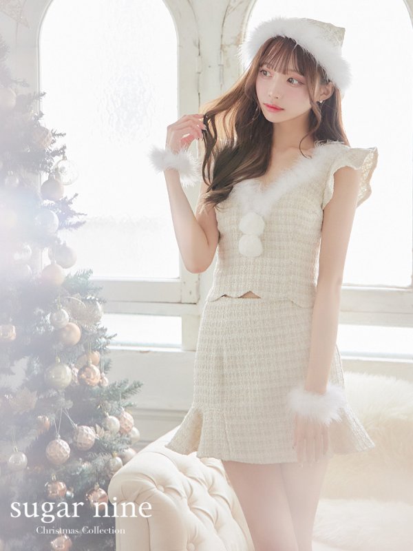 画像7: 【即日発送】ツイード/ セットアップ/ マーメイドミニドレスサンタ【sugar nine サンタコス】[YMT]