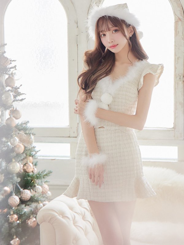 画像8: 【即日発送】ツイード/ セットアップ/ マーメイドミニドレスサンタ【sugar nine サンタコス】[YMT]