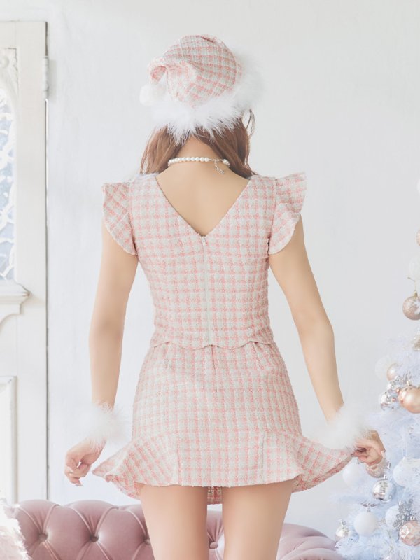 画像15: 【ノベルティ対象】【即日発送】ツイード/ セットアップ/ マーメイドフレアミニドレスサンタ【sugar nine サンタコス 5点セット】【XS-Mサイズ/4カラー】[YMT]