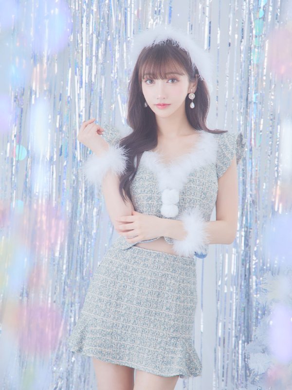 画像13: 【ノベルティ対象】【即日発送】ツイード/ セットアップ/ マーメイドフレアミニドレスサンタ【サンタコス 5点セット】【XS-Mサイズ/4カラー】[[YMT]