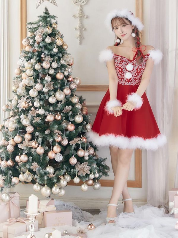 画像5: 【サンタセール！】高級ライン☆ゴージャスビジュー刺繍フレアサンタ【sugar nine サンタコス 4点セット】【S-Mサイズ/1カラー】[YMT]