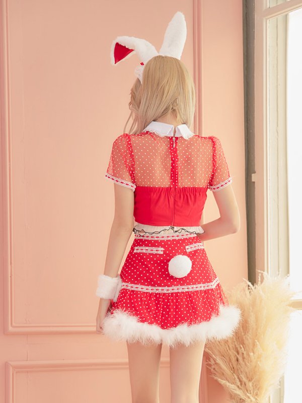 画像6: 【サンタセール！】ドットチュール/ バニー/ セットアップサンタ（SS088YN-Socks）【sugar nine サンタコス 5点セット】【XS-Lサイズ/1カラー】[YMT]