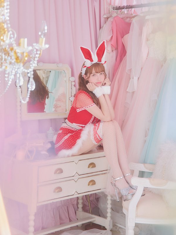 画像15: 【サンタセール！】ドットチュール/ バニー/ セットアップサンタ（SS088YN-Socks）【sugar nine サンタコス 5点セット】【XS-Lサイズ/1カラー】[YMT]