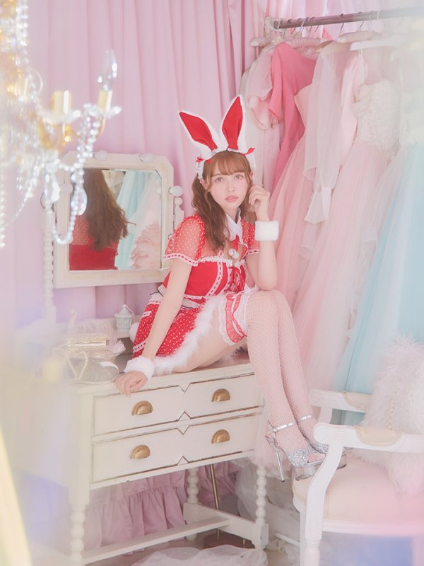 画像16: 【サンタセール！】ドットチュール/ バニー/ セットアップサンタ（SS088YN-Socks）【sugar nine サンタコス 5点セット】【XS-Lサイズ/1カラー】[YMT]