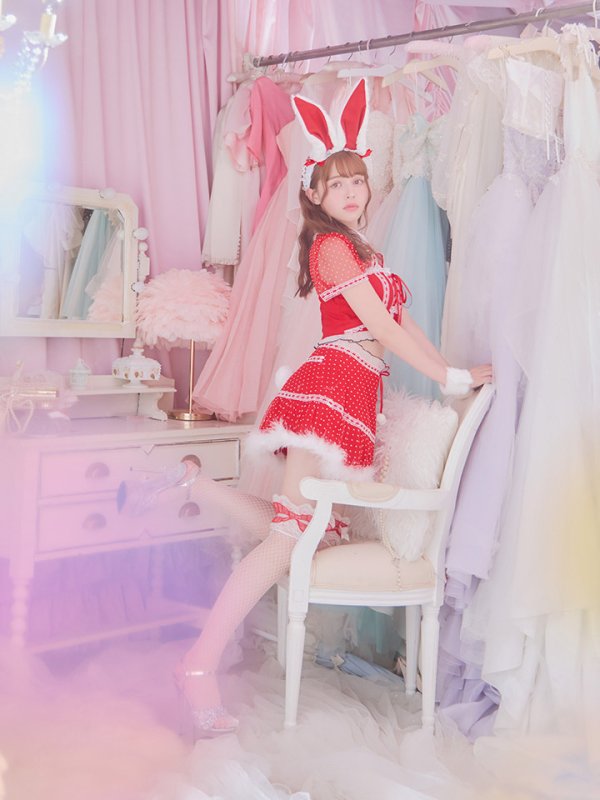 画像17: 【サンタセール！】ドットチュール/ バニー/ セットアップサンタ（SS088YN-Socks）【sugar nine サンタコス 5点セット】【XS-Lサイズ/1カラー】[YMT]