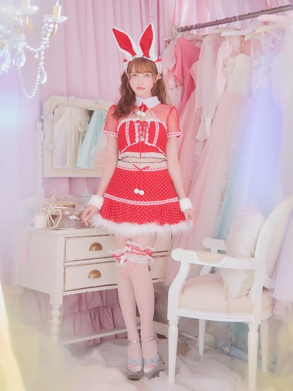 画像18: 【サンタセール！】ドットチュール/ バニー/ セットアップサンタ（SS088YN-Socks）【sugar nine サンタコス 5点セット】【XS-Lサイズ/1カラー】[YMT]