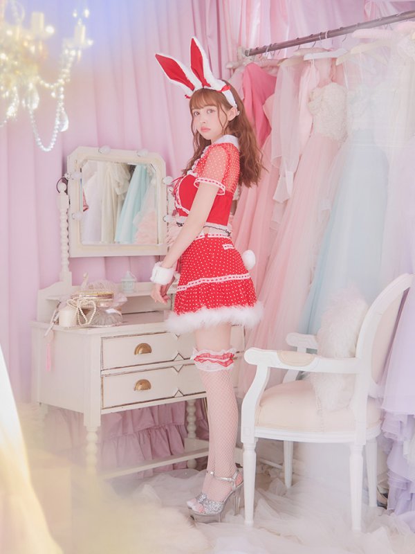 画像19: 【サンタセール！】ドットチュール/ バニー/ セットアップサンタ（SS088YN-Socks）【sugar nine サンタコス 5点セット】【XS-Lサイズ/1カラー】[YMT]