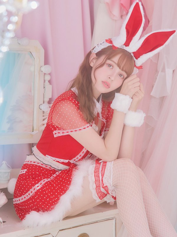 画像8: 【サンタセール！】ドットチュール/ バニー/ セットアップサンタ（SS088YN-Socks）【sugar nine サンタコス 5点セット】【XS-Lサイズ/1カラー】[YMT]