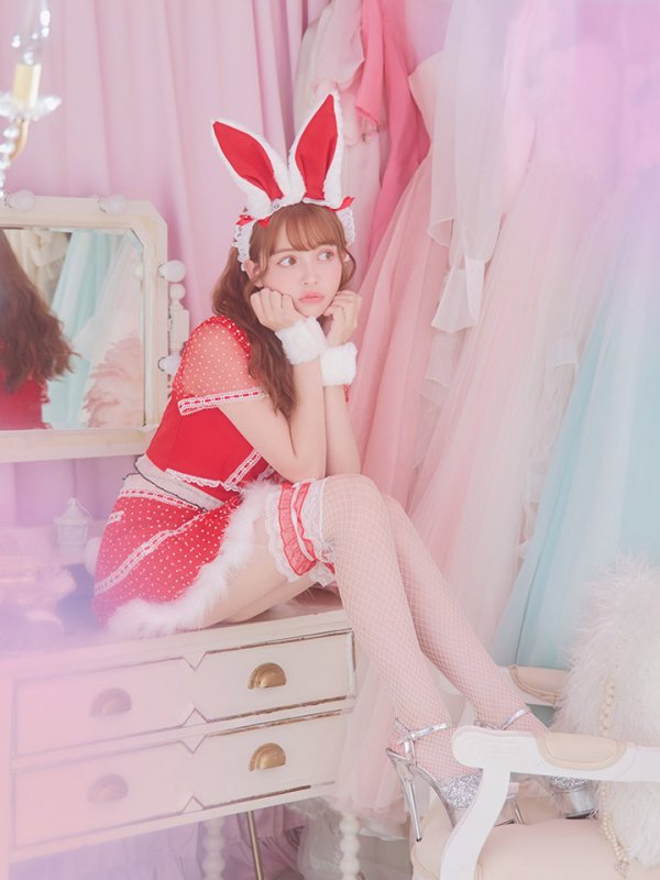 画像13: 【サンタセール！】ドットチュール/ バニー/ セットアップサンタ（SS088YN-Socks）【sugar nine サンタコス 5点セット】【XS-Lサイズ/1カラー】[YMT]