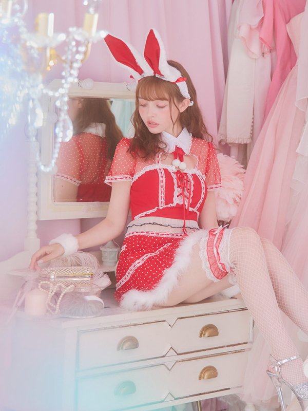 画像14: 【サンタセール！】ドットチュール/ バニー/ セットアップサンタ（SS088YN-Socks）【sugar nine サンタコス 5点セット】【XS-Lサイズ/1カラー】[YMT]