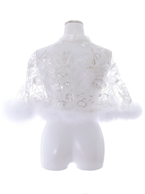 画像11: 花柄刺繍スパンコールシースルーファーポンチョ【sugar nine サンタコス】【3カラー】[YMT]