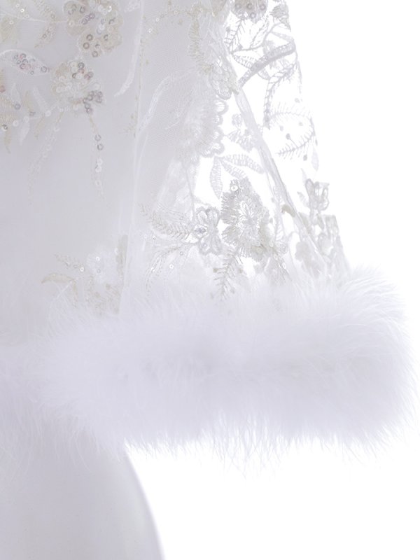 画像13: 花柄刺繍スパンコールシースルーファーポンチョ【sugar nine サンタコス】【3カラー】[YMT]