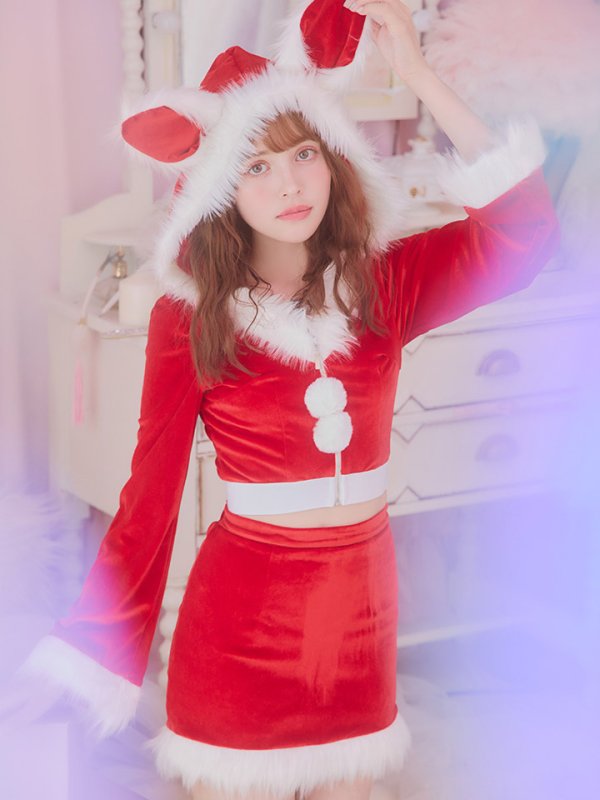 画像19: 【即日発送！】【サンタコス 4点セット】【S-Lサイズ/3カラー】セットアップバニーサンタコスプレ[OF04]