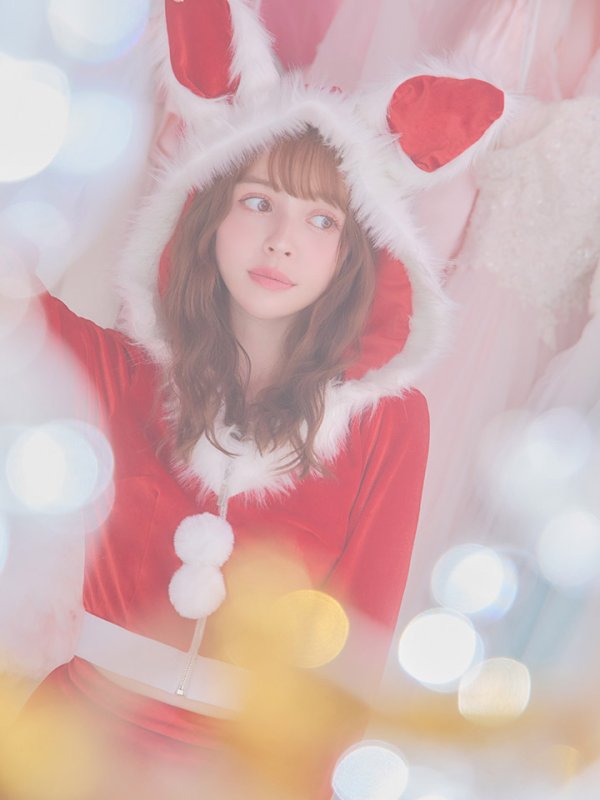 画像8: 【即日発送！】【サンタコス 4点セット】【S-Lサイズ/3カラー】セットアップバニーサンタコスプレ[OF04]